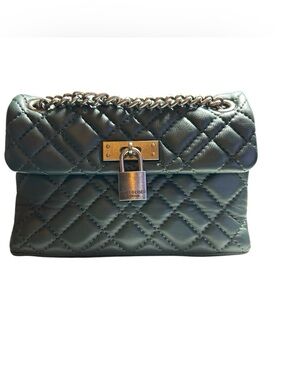 Kurt Geiger London Mini Brixton Lock Quilted Green Leather Bag